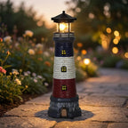 Decorative Lighthouse | Solar-Powered Rotating Beacon | 37.5 cm