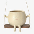 Decorative Plant Pot | Smiley Face Resin & Tabletop
