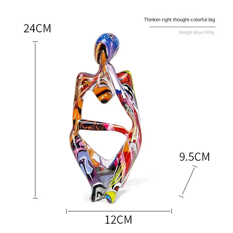 Decorative Sculpture | Resin Water-Transfer & Abstract Thinker | Table Decoration