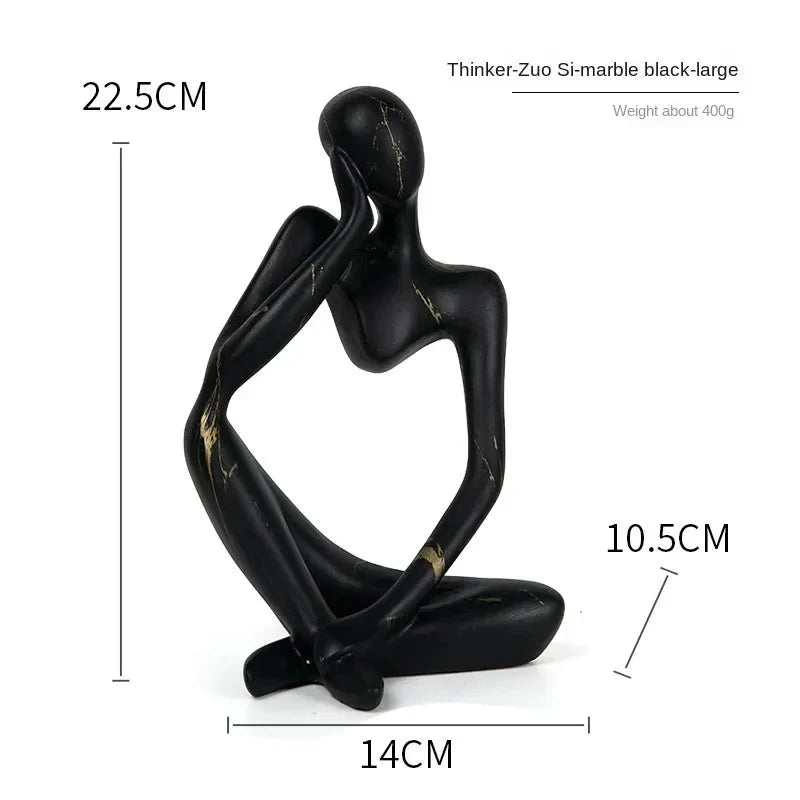 Decorative Sculpture | Resin Water-Transfer & Abstract Thinker | Table Decoration