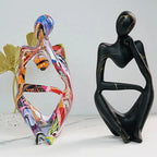 Decorative Sculpture | Resin Water-Transfer & Abstract Thinker | Table Decoration
