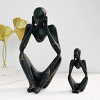 Decorative Sculpture | Resin Water-Transfer & Abstract Thinker | Table Decoration