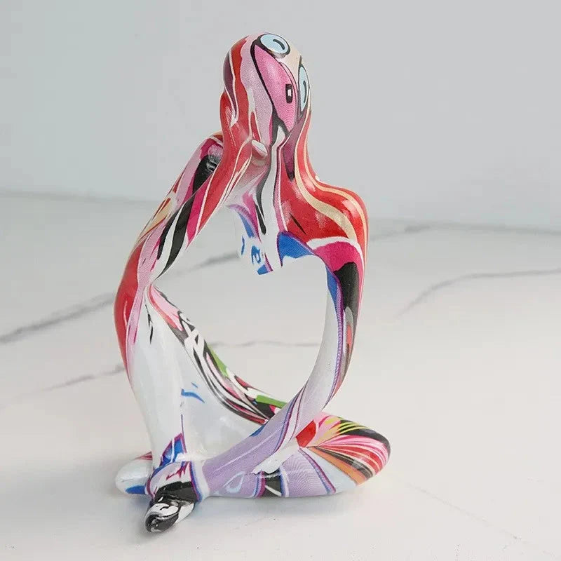 Decorative Sculpture | Resin Water-Transfer & Abstract Thinker | Table Decoration