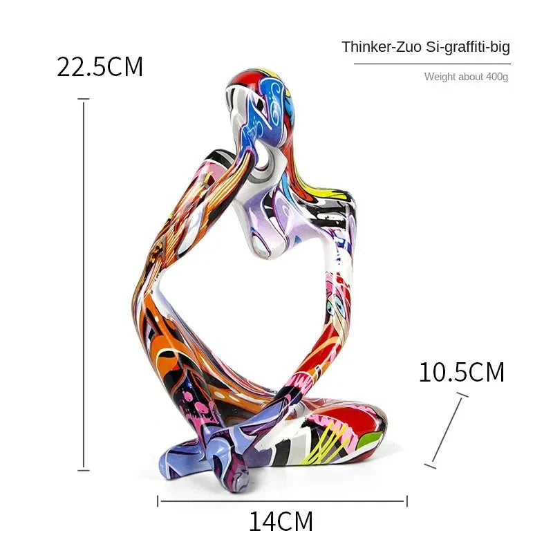 Decorative Sculpture | Resin Water-Transfer & Abstract Thinker | Table Decoration