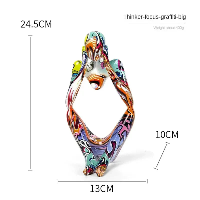 Decorative Sculpture | Resin Water-Transfer Print | Tabletop Decor