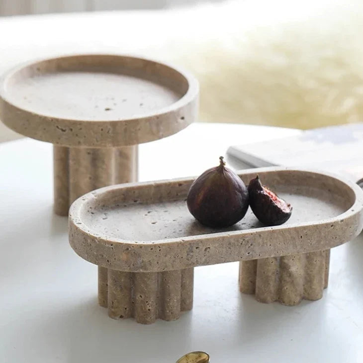 Decorative Stand | Faux Travertine & Hand-Polished