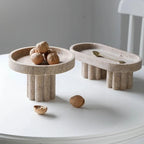 Decorative Stand | Faux Travertine & Hand-Polished