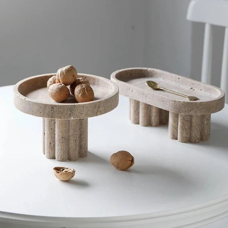Decorative Stand | Faux Travertine & Hand-Polished