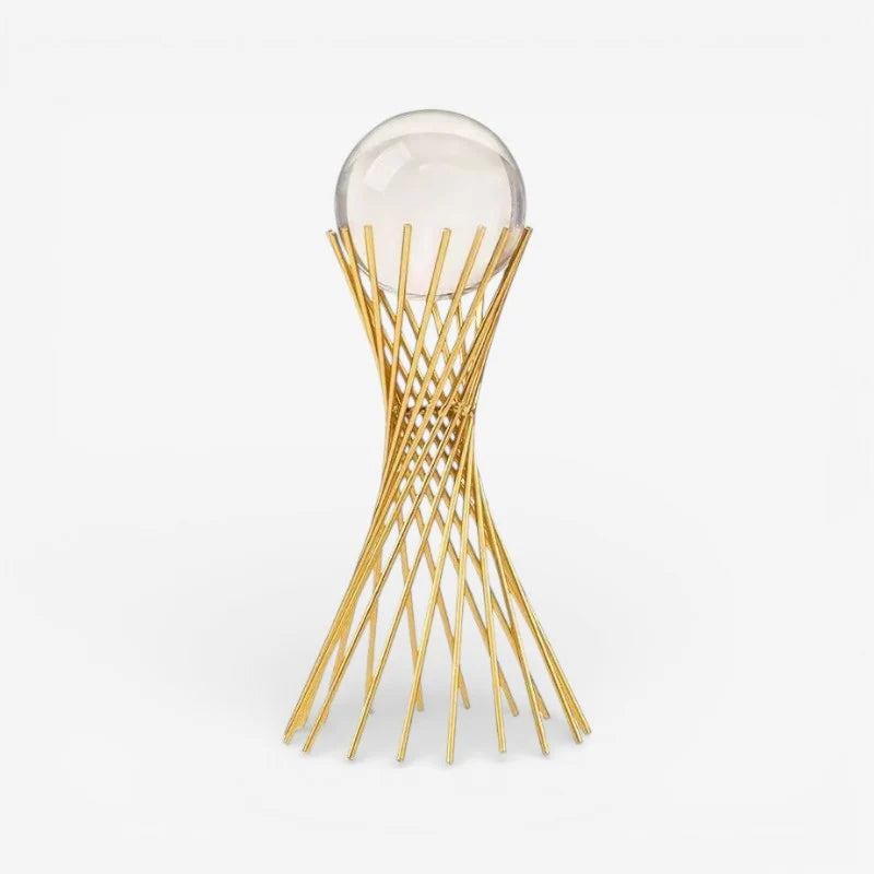 Decorative Statue | Sphere-Inspired & Gold Metal