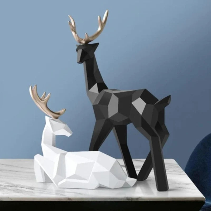 Deer Figurine | Geometric Resin Design
