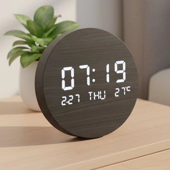 Desk Clock | Scandinavian Minimalist LED Display | 19.5 cm