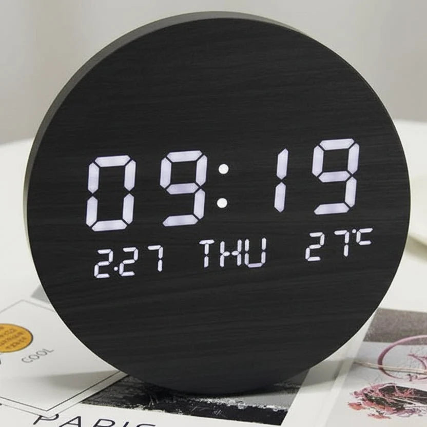 Desk Clock | Scandinavian Minimalist LED Display | 19.5 cm