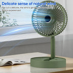 Desk Fan | Foldable & Telescopic With Phone Holder | USB-C Rechargeable
