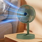 Desk Fan | Foldable & Telescopic With Phone Holder | USB-C Rechargeable
