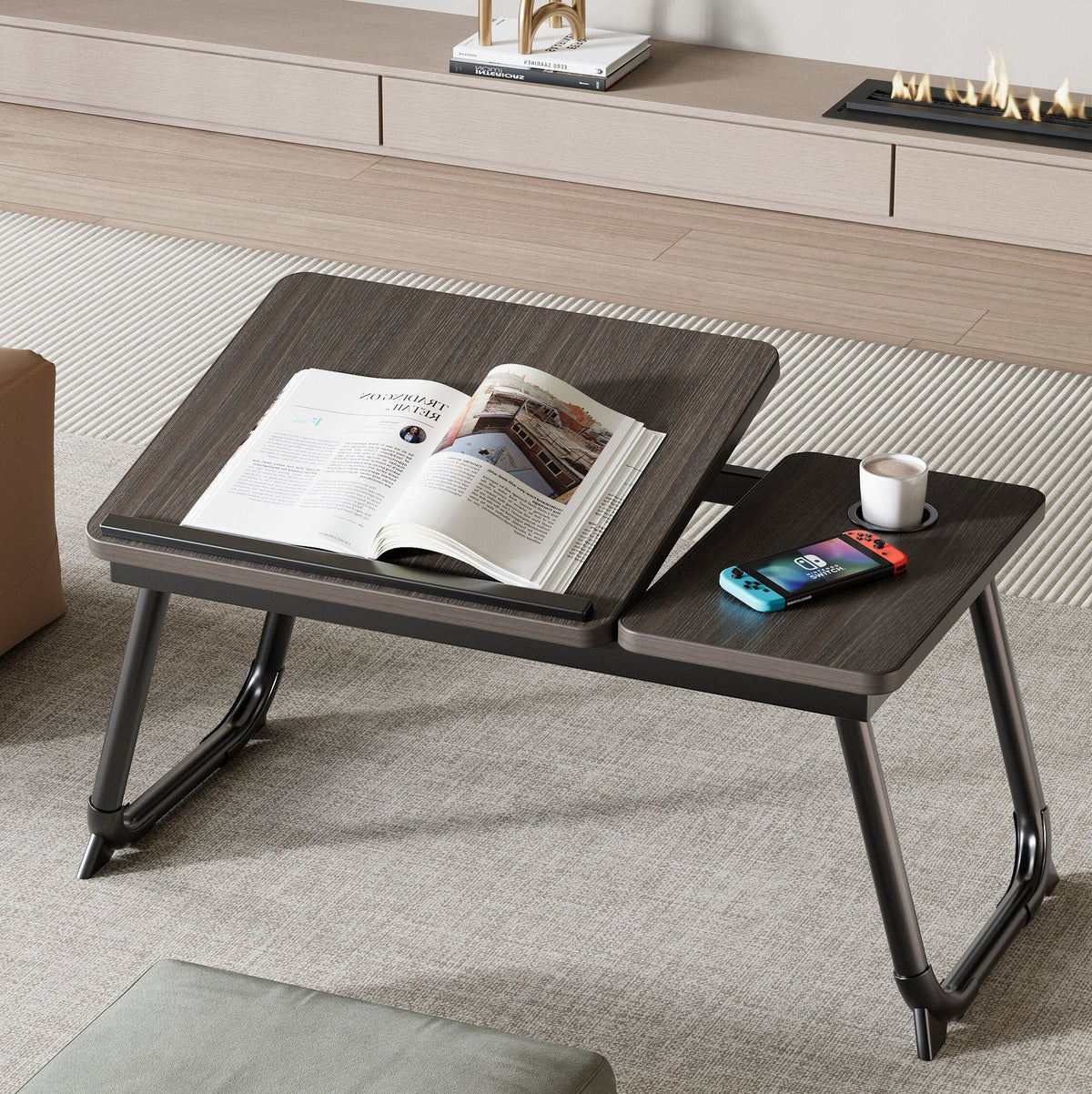 Desk | Foldable & Carbon Fiber Base | 2 Trays