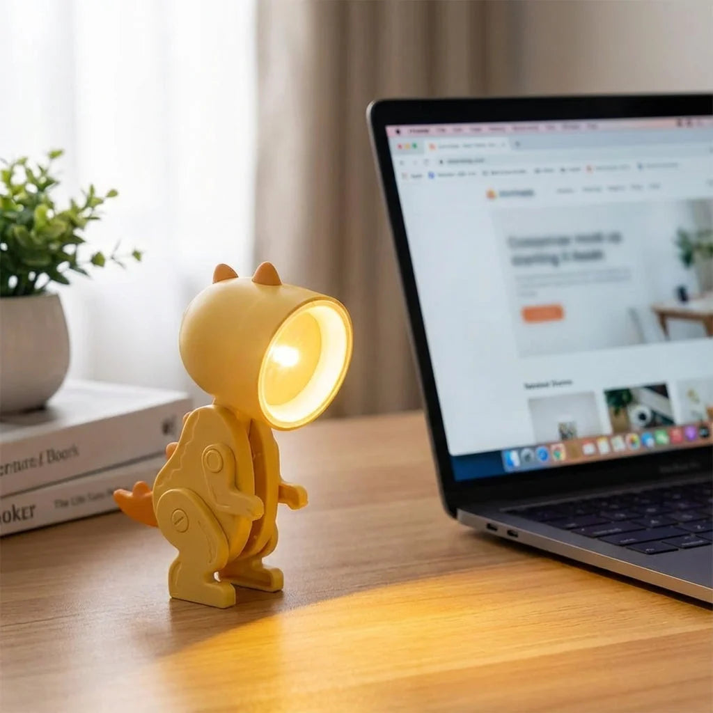 Desk Lamp | Dinosaur Design Foldable & Clip-On Warm LED