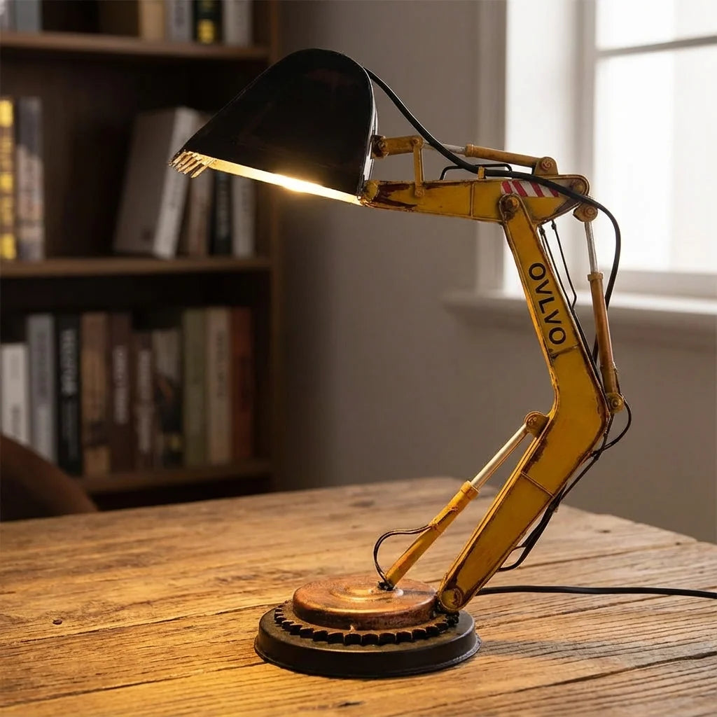 Desk Lamp | Excavator-Inspired LED & USB-Powered
