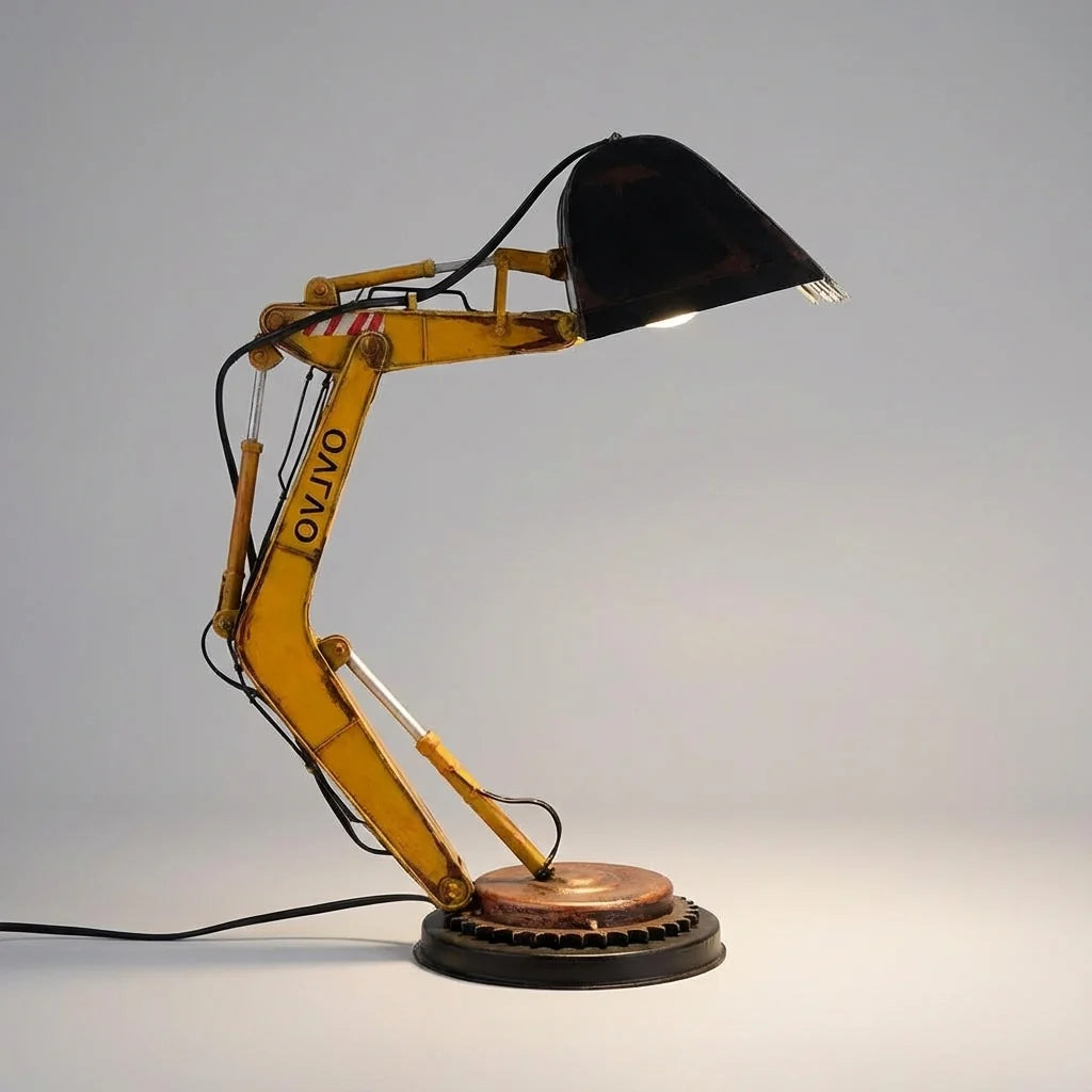 Desk Lamp | Excavator-Inspired LED & USB-Powered