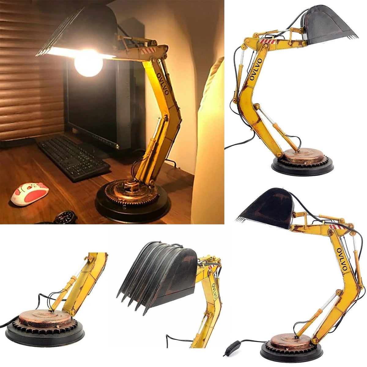 Desk Lamp | Excavator-Inspired LED & USB-Powered