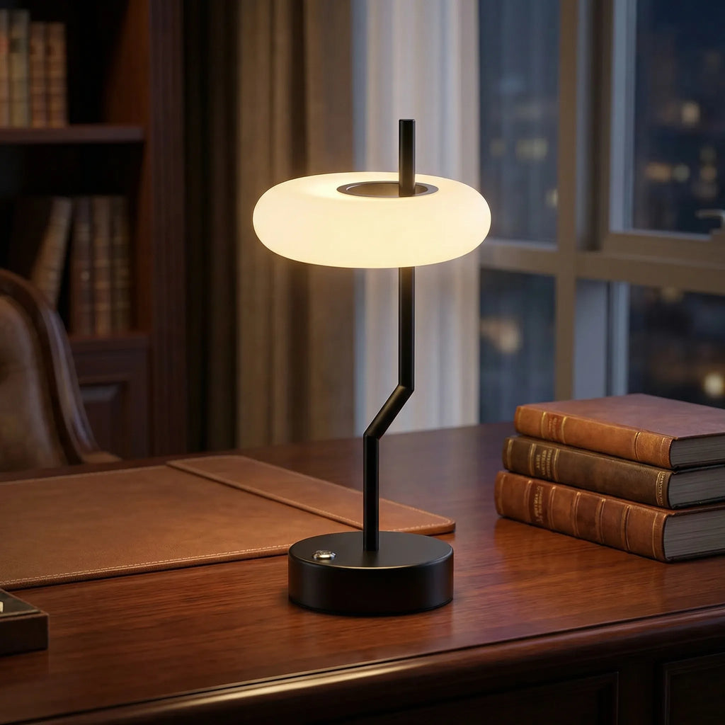 Desk Lamp | Frosted Disc Shade & Dimmable Touch Sensor