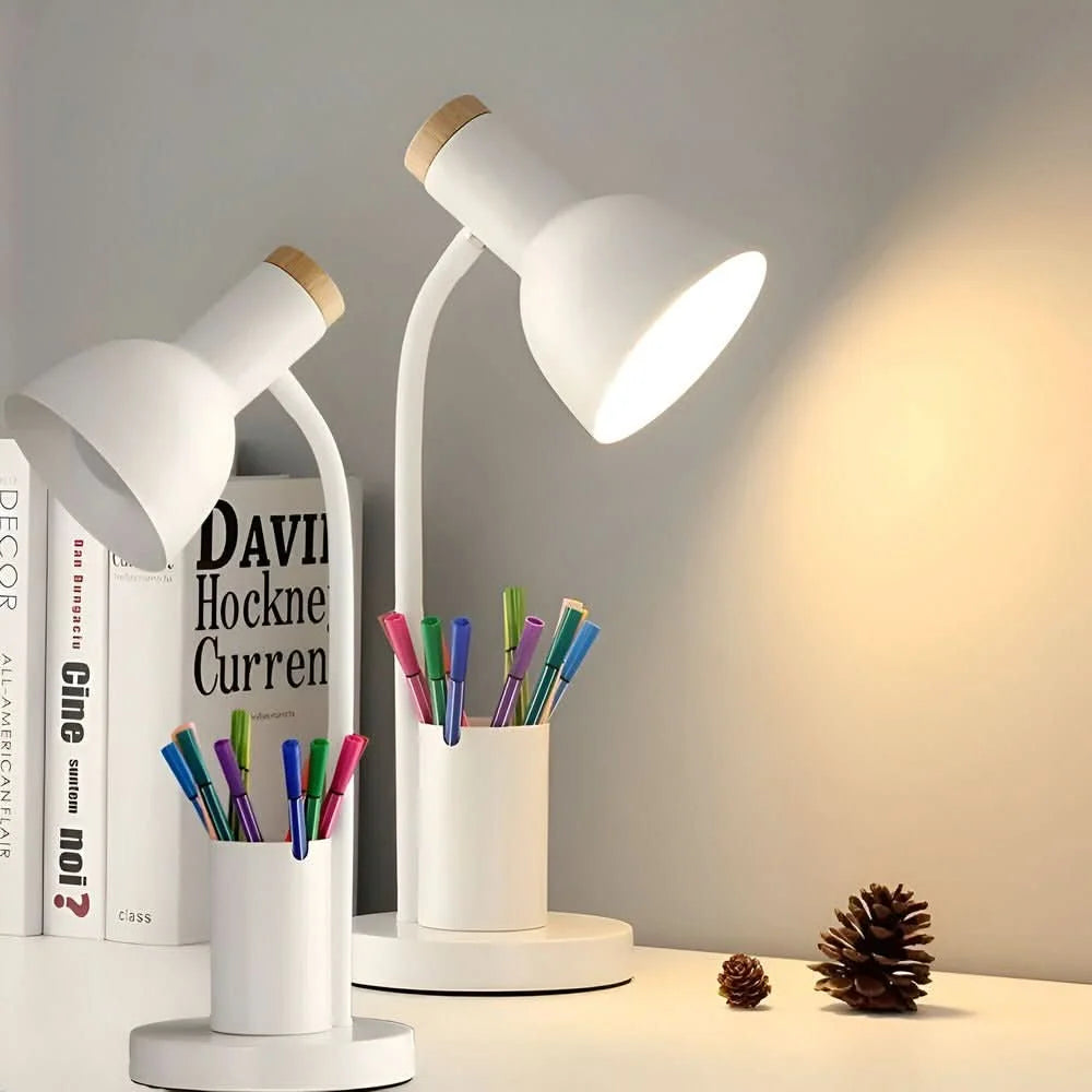 Desk Lamp | Tri-Color LED & Integrated Pen Holder