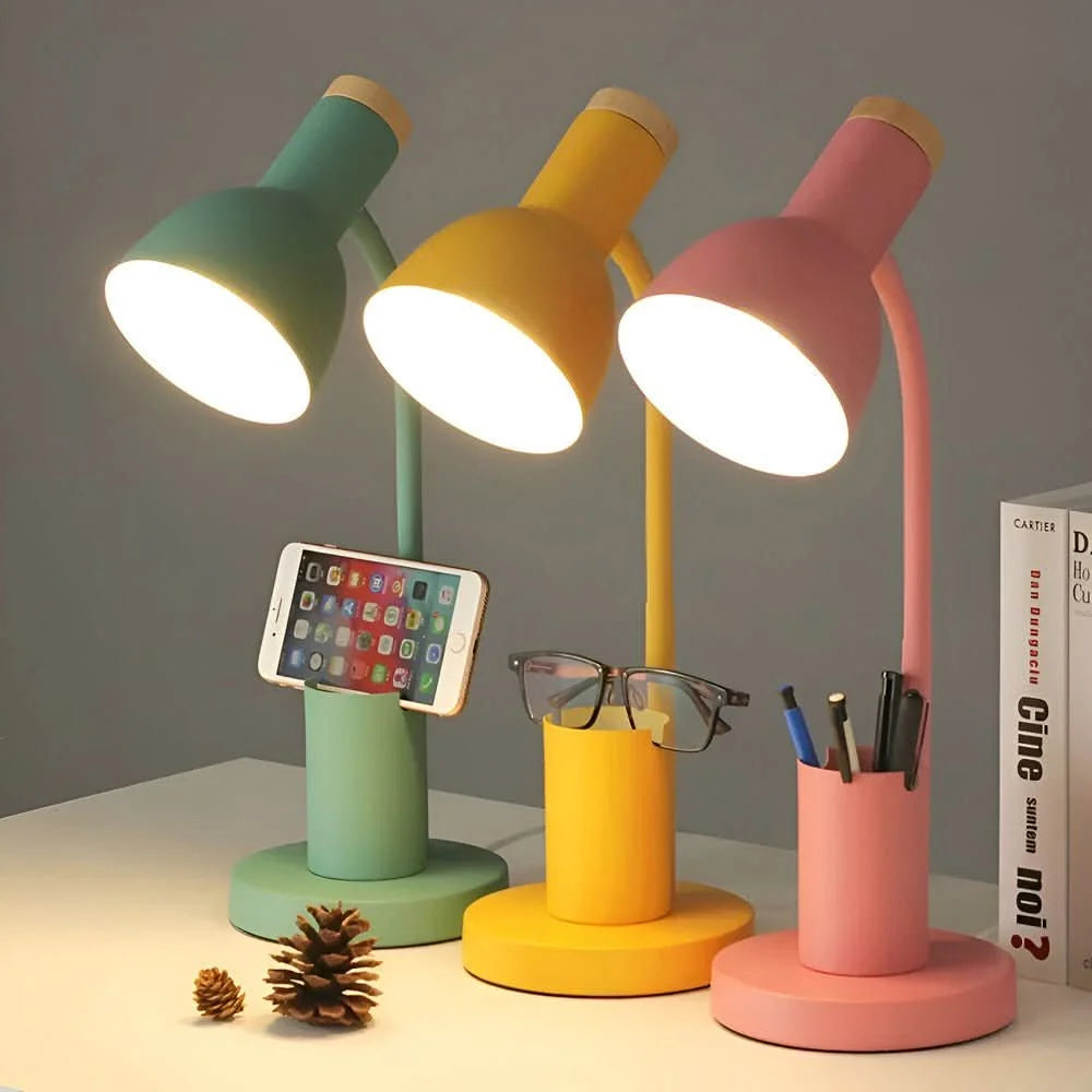 Desk Lamp | Tri-Color LED & Integrated Pen Holder