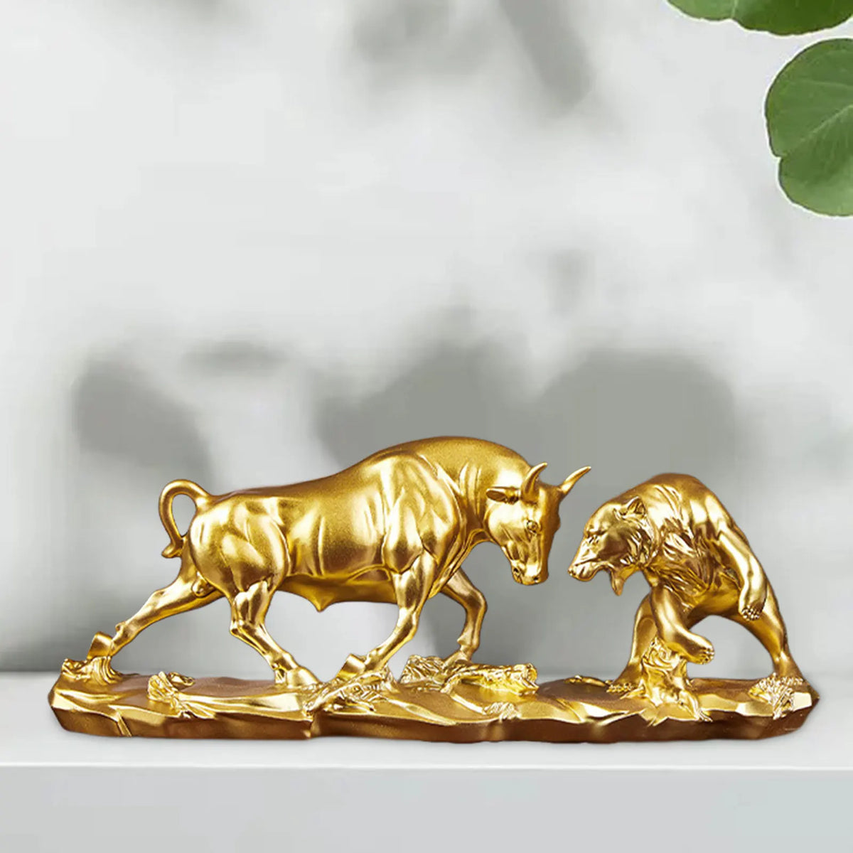 Desk Sculpture | Lifelike Resin Bull & Bear