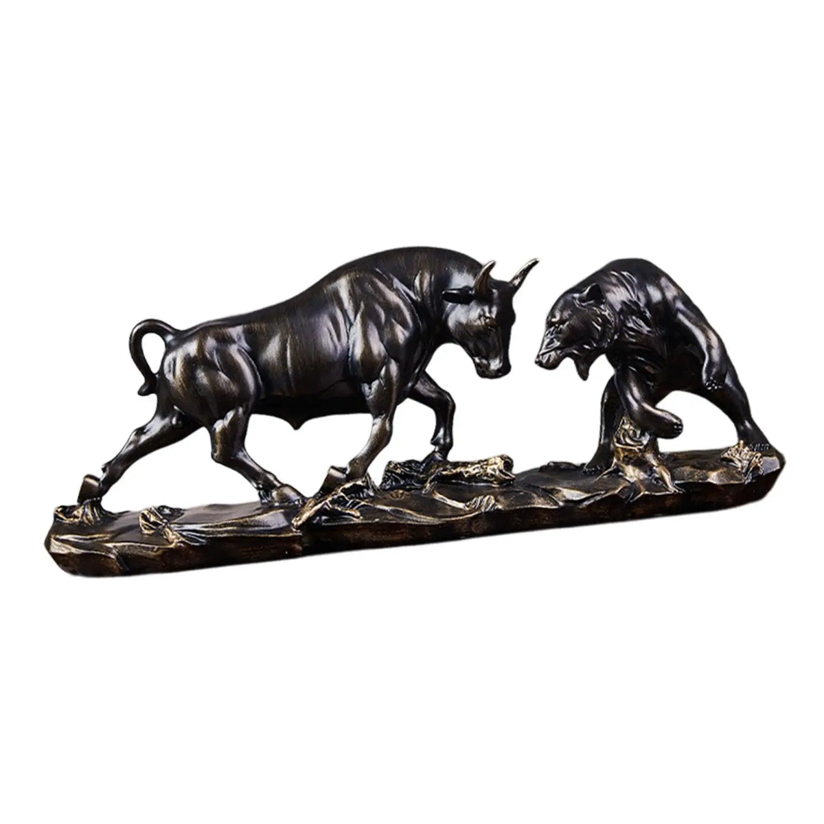 Desk Sculpture | Lifelike Resin Bull & Bear