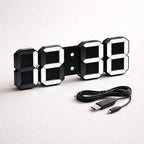Digital Wall Clock | 3D LED Digits & Dimmable Night Mode | Wall Or Desk