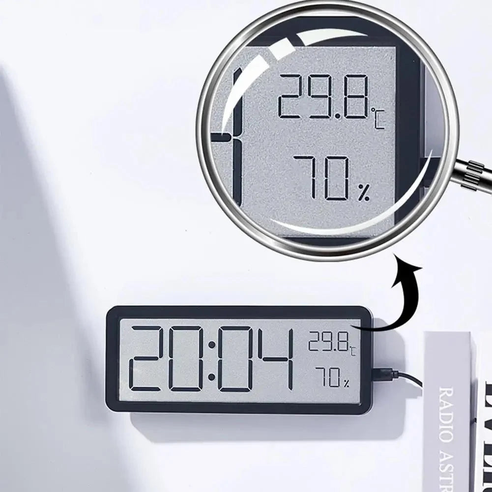 Digital Wall Clock | Bright LED Display & Climate Sensor