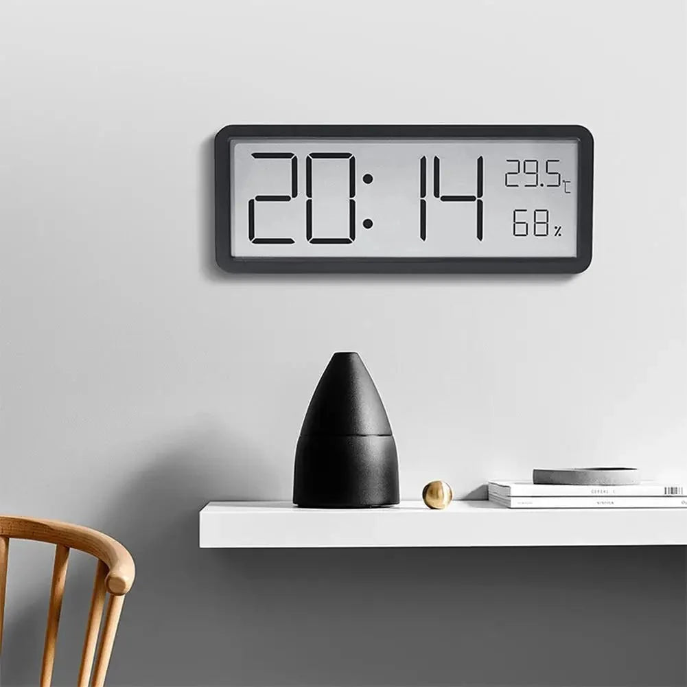 Digital Wall Clock | Large LED Time & Climate Display | Battery Powered