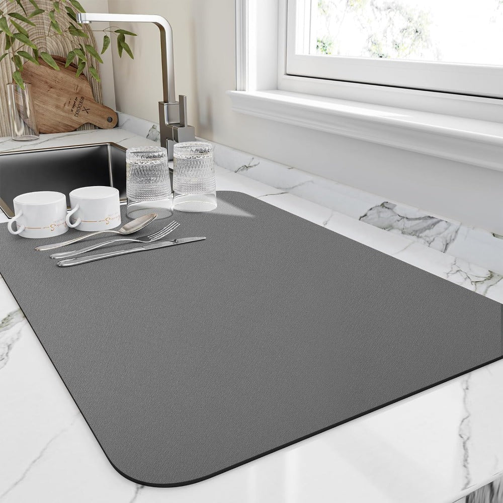 Dish Drying Mat | Quick-Drying & Highly Absorbent | 3-Layer Construction