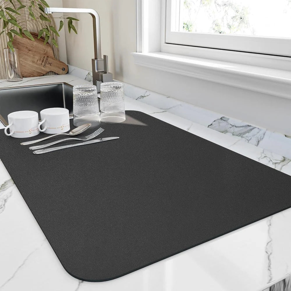 Dish Drying Mat | Quick-Drying & Highly Absorbent | 3-Layer Construction
