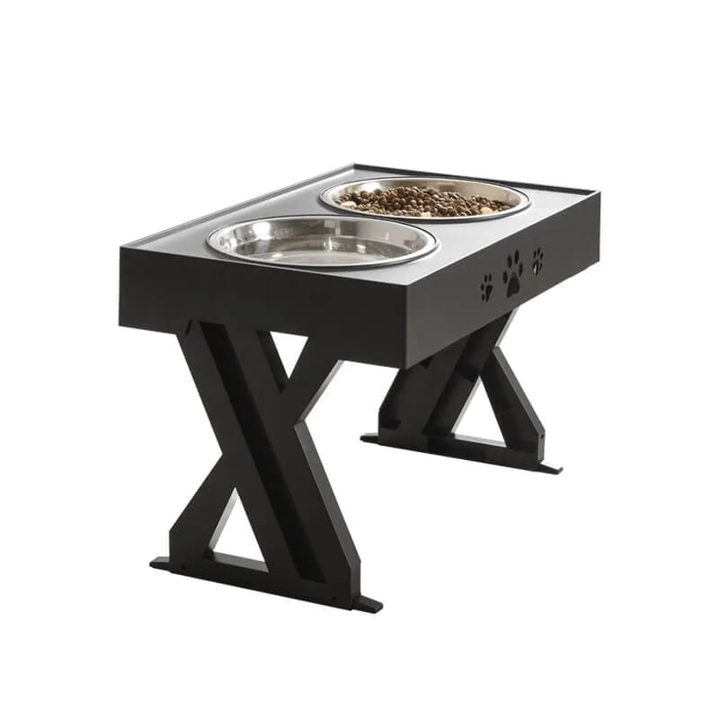 Dog Bowl Stand | Height-Adjustable & Spill-Resistant | Dual Stainless Steel Bowls