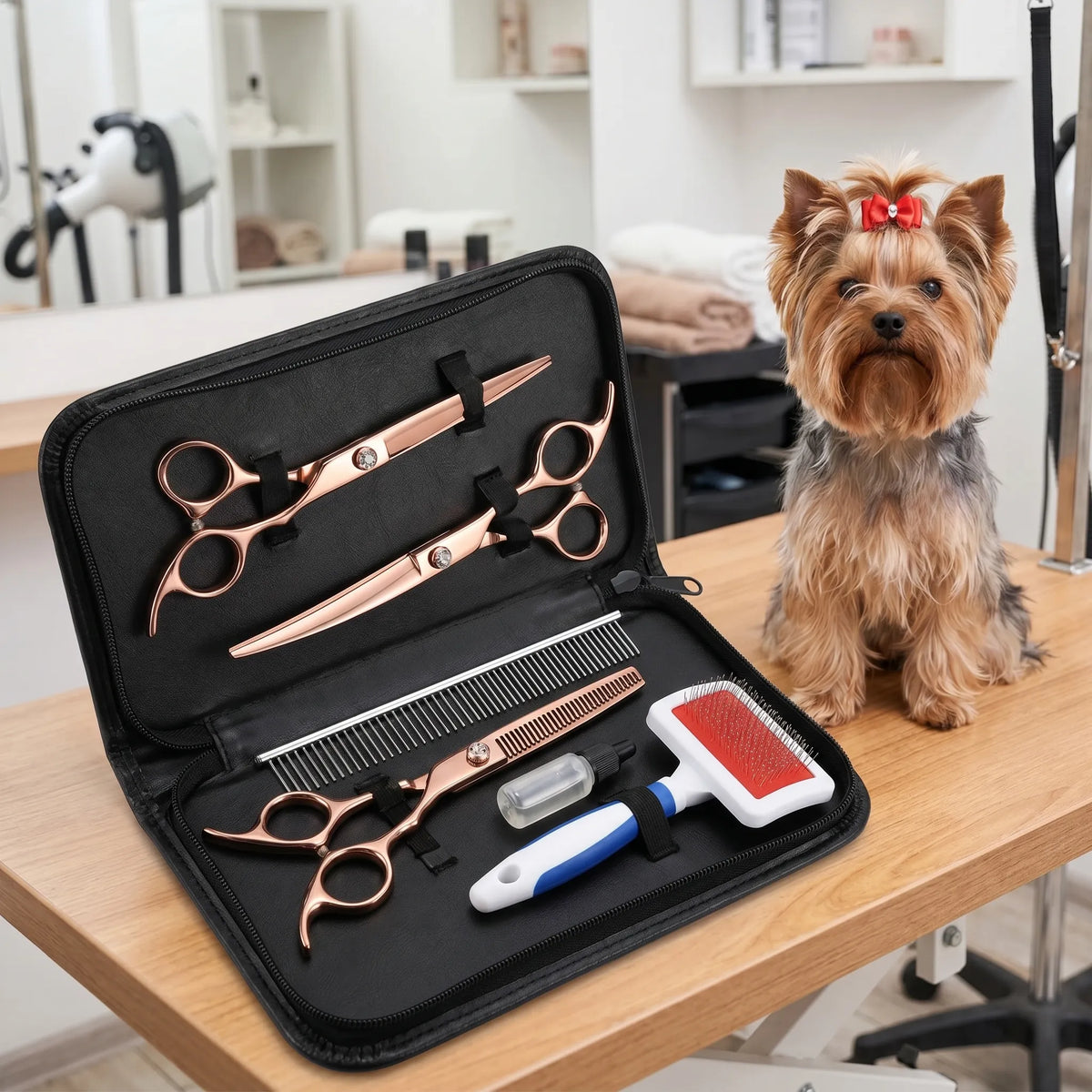 Dog Grooming Scissor Set | Stainless Steel Blades & Fine Comb | For Small Dogs