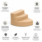 Dog Stairs | Orthopedic Foam & Non-Slip Corduroy | For Small & Medium Dogs