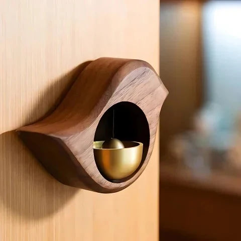 Door Chime | Wooden Magnetic & Adhesive Mount | Soft Tone