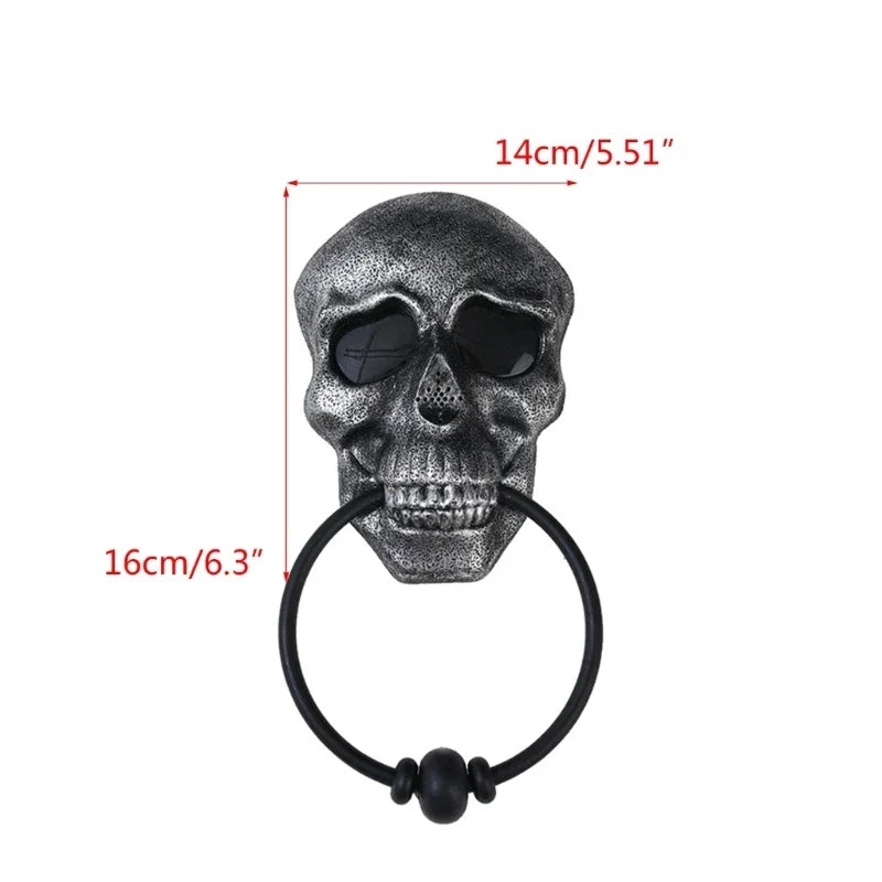 Door Knocker | Realistic Skull & Weather-Resistant Plastic | Approx. 16 x 14 cm