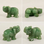 Elephant Figurine | Green Aventurine Jade & Feng Shui | Home & Office Decor