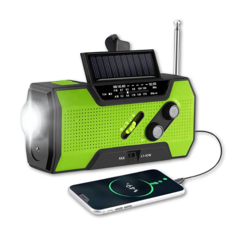 Emergency Radio | Solar-Powered Flashlight & USB Charger