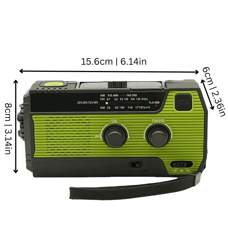 Emergency Radio | Solar-Powered Flashlight & USB Charger