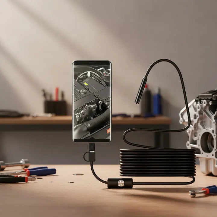 Endoscope Camera | Plug-and-Play HD & Waterproof | 5m Flexible Cable