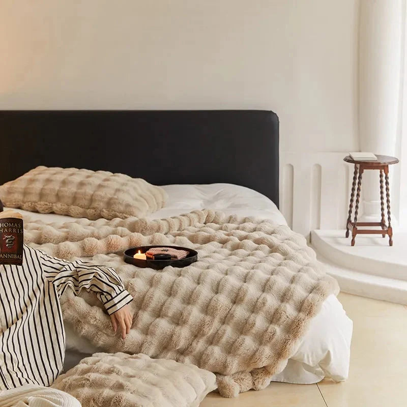 Faux Fur Blanket | Extra-Plush & Double-Lined | All-Season Rated