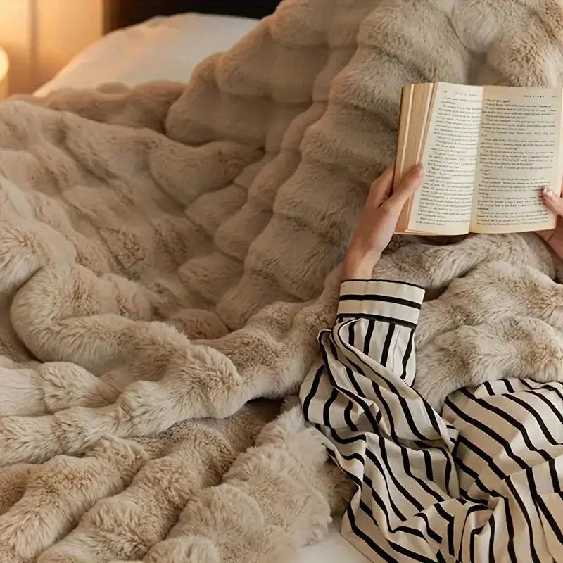 Faux Fur Blanket | Extra-Plush & Double-Lined | All-Season Rated