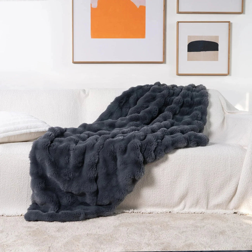 Faux Fur Blanket | Extra-Plush & Double-Lined | All-Season Rated