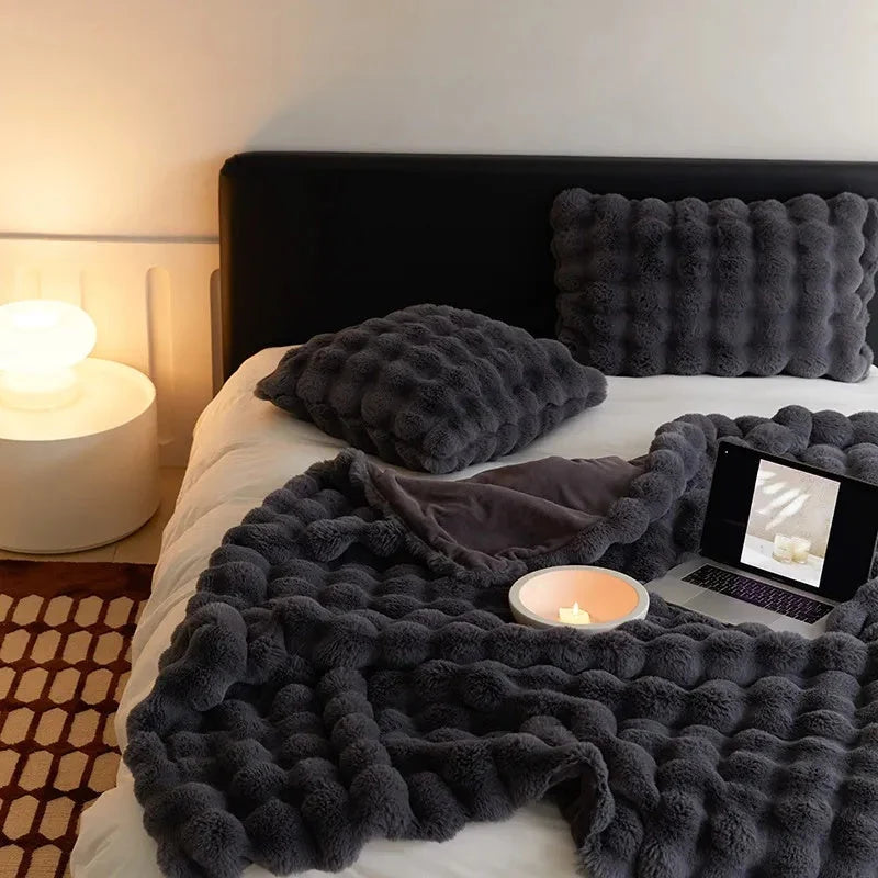 Faux Fur Blanket | Extra-Plush & Double-Lined | All-Season Rated
