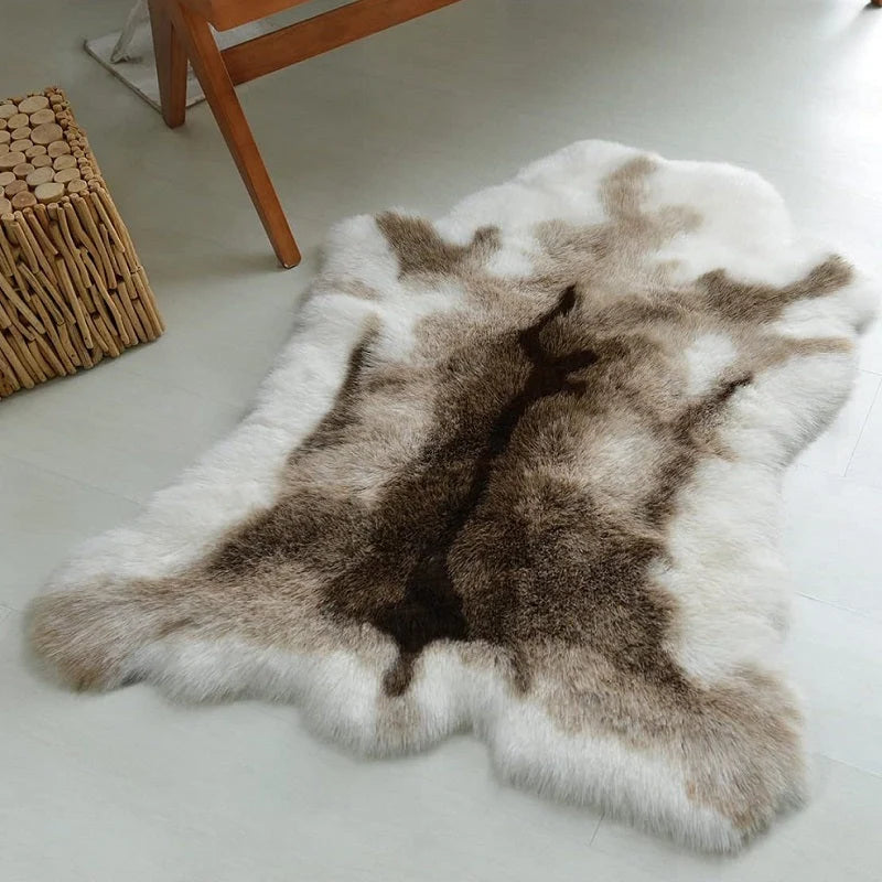 Faux Sheepskin Rug | Plush Acrylic Pile & Suede Backing | 110 x 88 cm