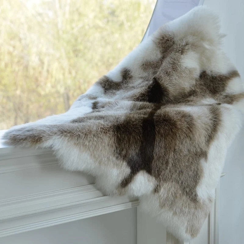 Faux Sheepskin Rug | Plush Acrylic Pile & Suede Backing | 110 x 88 cm
