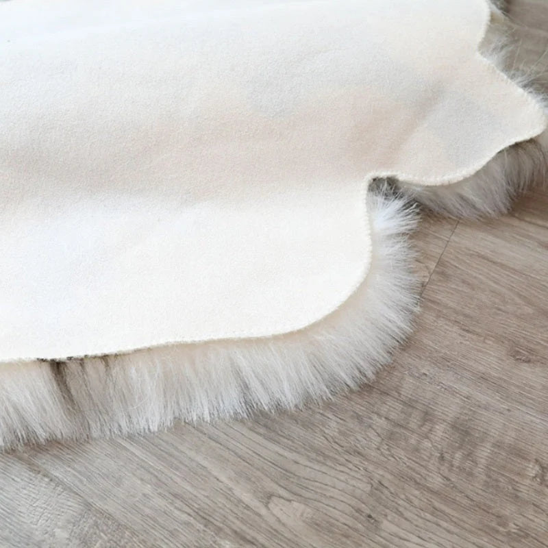 Faux Sheepskin Rug | Plush Acrylic Pile & Suede Backing | 110 x 88 cm
