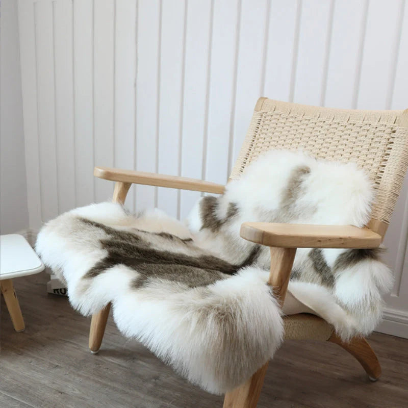 Faux Sheepskin Rug | Plush Acrylic Pile & Suede Backing | 110 x 88 cm